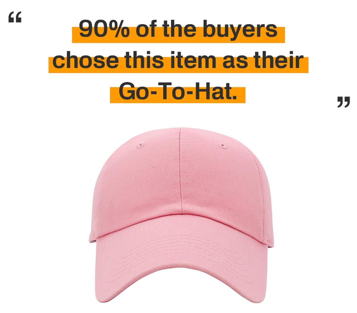 Pink Low Profile Baseball Caps Front View